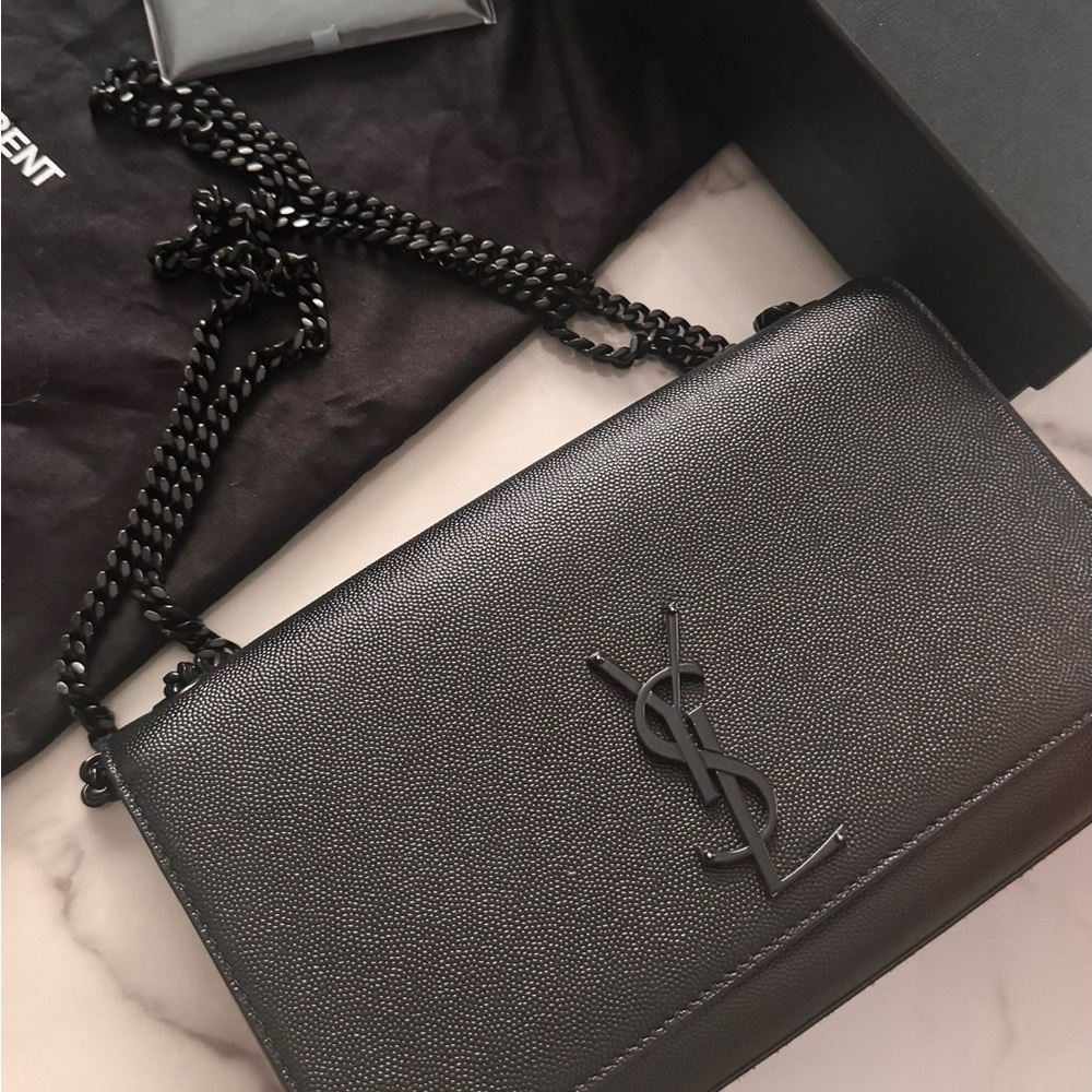 Saint Laurent Black Leather Clutch